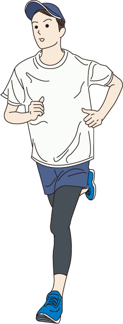 走っている人